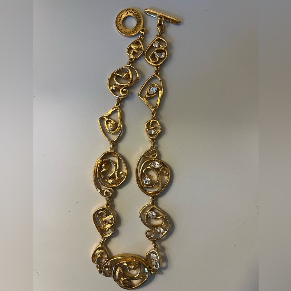 Vintage Jean Louis Scherrer Parisian Gold Swirl Necklace